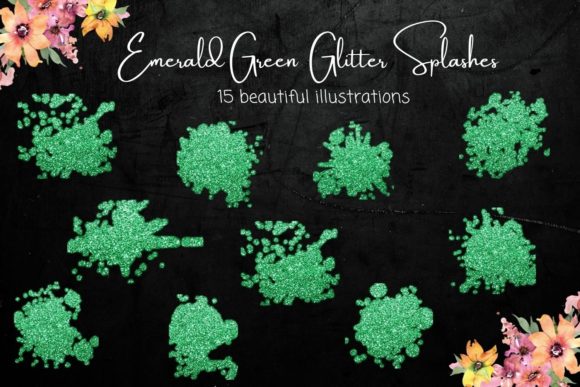 Download Emerald Green Glitter Splash Collection - Splash Collection