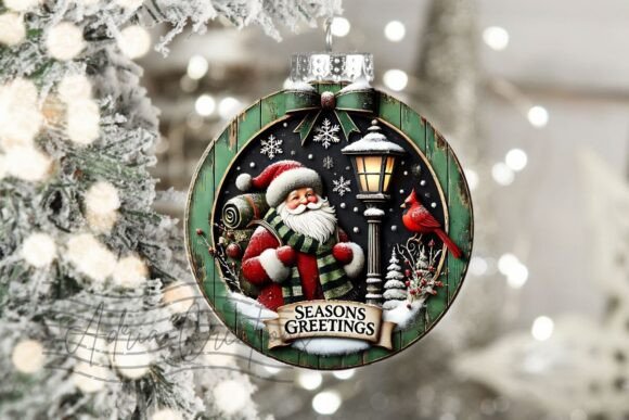 Download 3D Santa Round Christmas Sublimation Png - Sublimation Collection