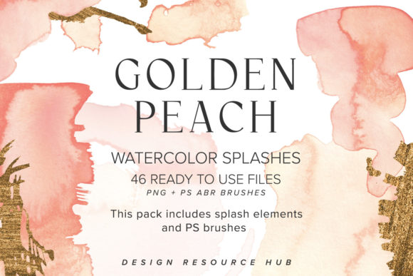 Download Golden Peach Watercolor Splash Pack - Splash Collection