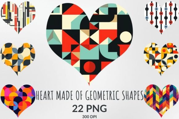 Download Heart Made of Geometric Shapes Love Pack - Geometric shape Collection