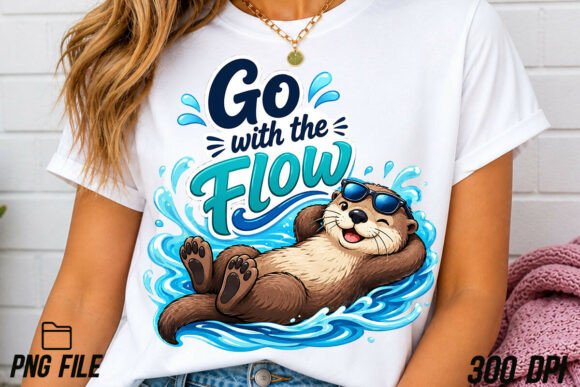 Download Go with the Flow Otter PNG Sublimation - Sublimation Collection