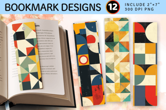 Download Retro Geometric Shapes PNG Bookmark Desi - Geometric shape Collection