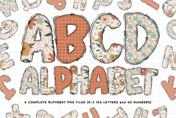Download Retro Summer Floral Alphabet Sublimation - Sublimation Collection
