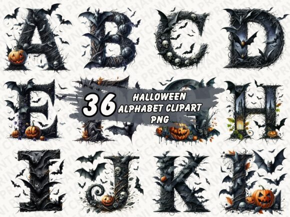 Download Halloween Alphabet Clipart Sublimation - Sublimation Collection